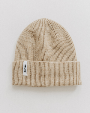Baby Mütze Merinowolle beige – nachhaltige Mütze für Neugeborene