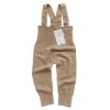 benuu® Baby Latzhose aus Merinowolle – Mitwachsender Strick-Overall (0–12 Monate) - coffee