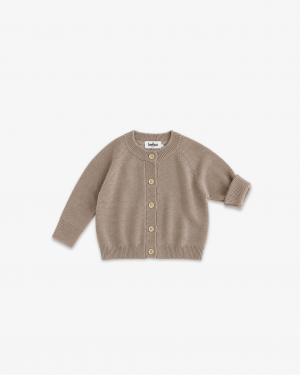 Merino Cardigan Coffee <br> (0-12 Monate)