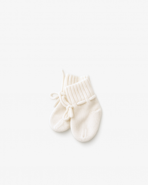 MERINO BOOTIES LATTE<br> (0–12 MONATE)