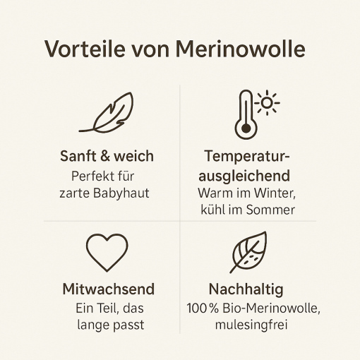 benuu® Premium Baby Set aus Merinowolle – Cardigan, Latzhose, Booties & Beanie (0–12 Monate) – Bild 13
