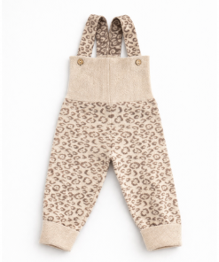 benuu® Baby Latzhose aus Merinowolle – Mitwachsender Strick-Overall (0–12 Monate) - leo