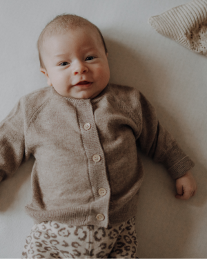 Alternative view of Merino Cardigan Coffee <br> (0-12 Monate)